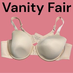 Vanity Fair-44C beige underwire bra. Back smoothing. 4 hook/3 position. EUC